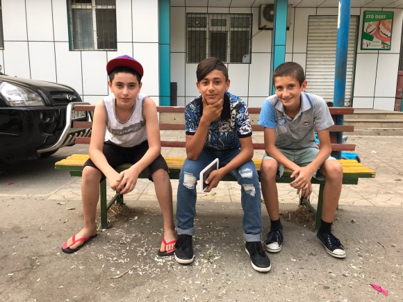 Boys in Baku suburb